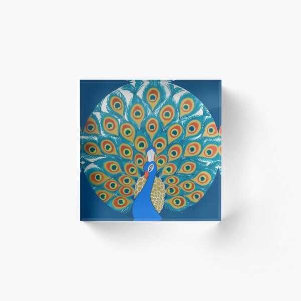 Peacock Acrylic Block