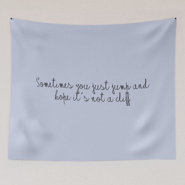 Item preview, sometimes you just jump and hope it's not a cliff.| red, white and royal blue  designed and sold by Pinu92.