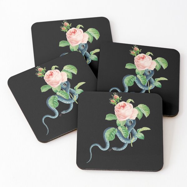 Item preview, Vintage Blue Tree Snake and PinkRoses designed and sold by chimakingthings.