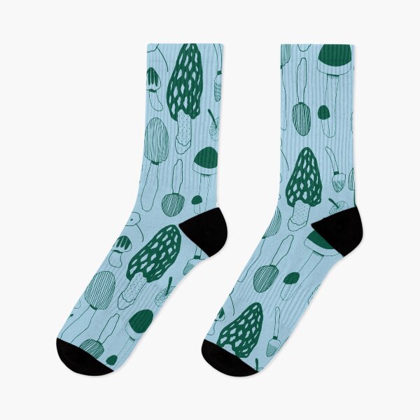 Item preview, Assorted Mushrooms - Green and Blue Mushroom Pattern designed and sold by TheRainbowRoom.