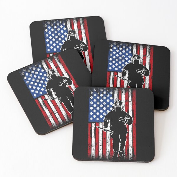 Item preview, FireFighter Rescue, Fireman Silhouette ,US Flag Patriotism designed and sold by Xeuno.