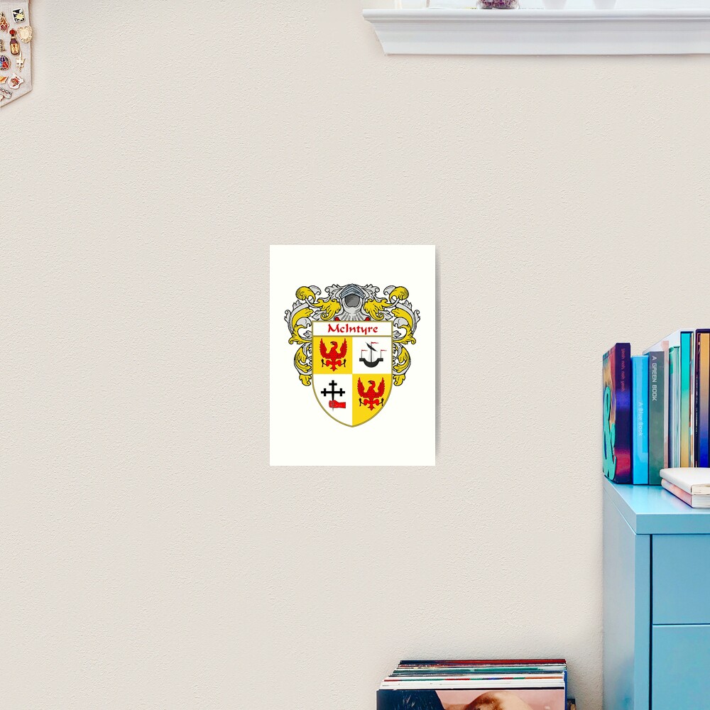 mcintyre-coat-of-arms-family-crest-art-print-for-sale-by-irisharms