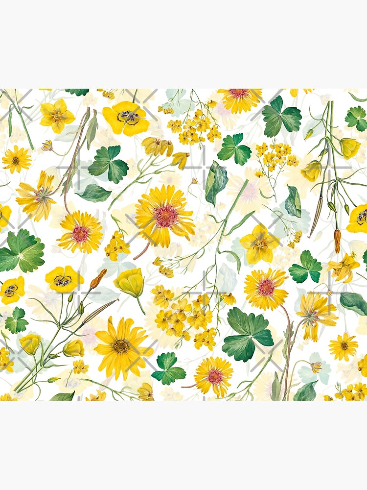 Vintage Yellow Wildflowers Meadow by UtArt
