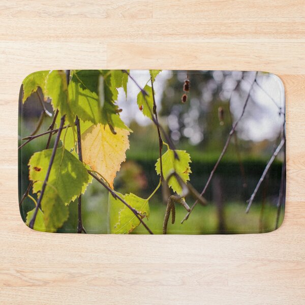 Item preview, Green and yellow autumn birch leaves designed and sold by lena-maximova.