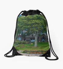 A Beautiful Home from a Boat on the Lake Drawstring Bag