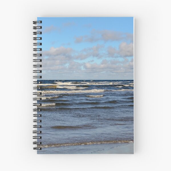 Item preview, White cumulus clouds in sky over wavy Baltic sea designed and sold by lena-maximova.