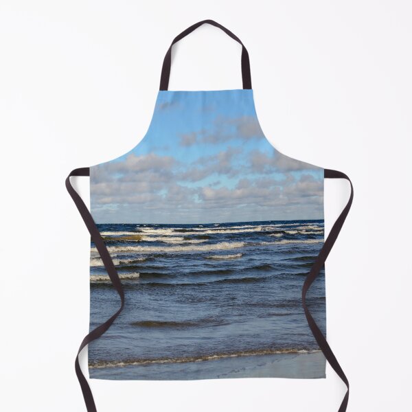 Item preview, White cumulus clouds in sky over wavy Baltic sea designed and sold by lena-maximova.