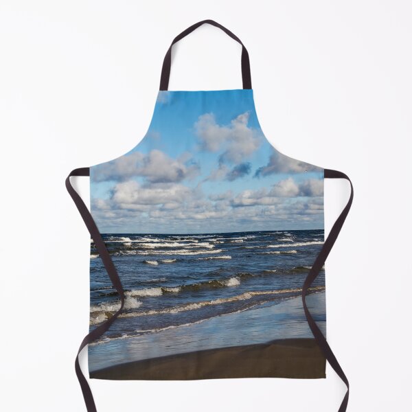 Item preview, White cumulus clouds in sky over wavy Baltic sea designed and sold by lena-maximova.