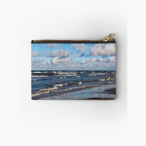 Item preview, White cumulus clouds in sky over wavy Baltic sea designed and sold by lena-maximova.