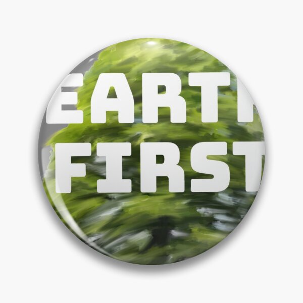 Item preview, earth first bright green painted tree environmental activism and conservation design designed and sold by TheGeoShop.