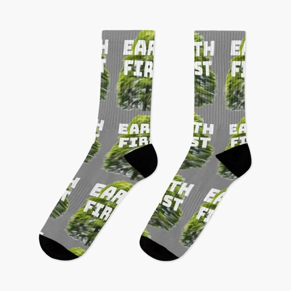 Item preview, earth first bright green painted tree environmental activism and conservation design designed and sold by TheGeoShop.
