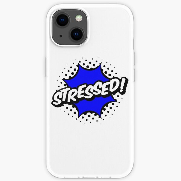 Stressed! blue comic pop iPhone Soft Case