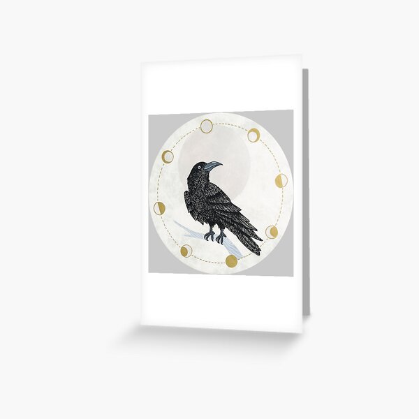 Raven and Moon Greeting Card