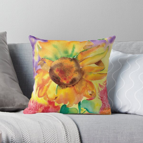 Sunflower Splash Throw Pillow
