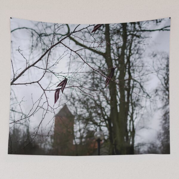 Item preview, Latvia's flag ribbons hanging on tree designed and sold by lena-maximova.