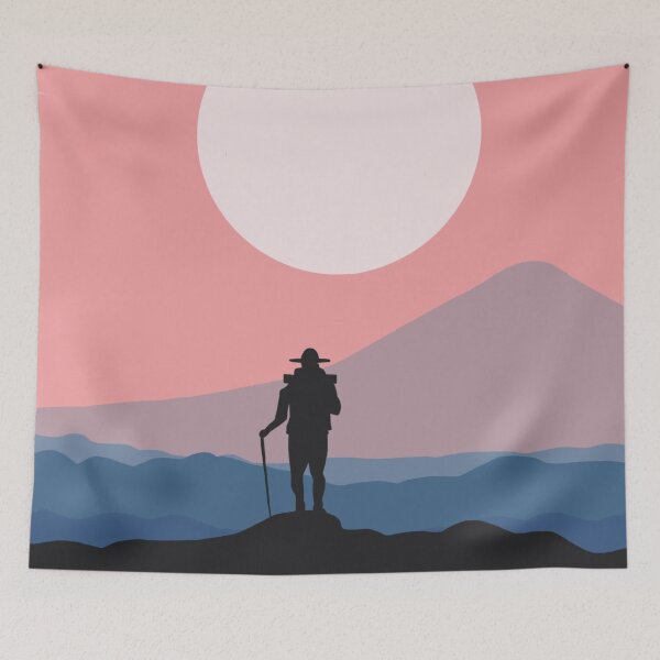 Item preview, Mountaineer looking at the sunset designed and sold by dudilyra.