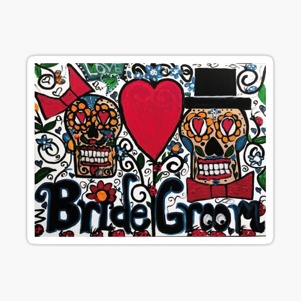 Item preview, Bride and Groom Sugar Skulls designed and sold by Maureen Zaharie.