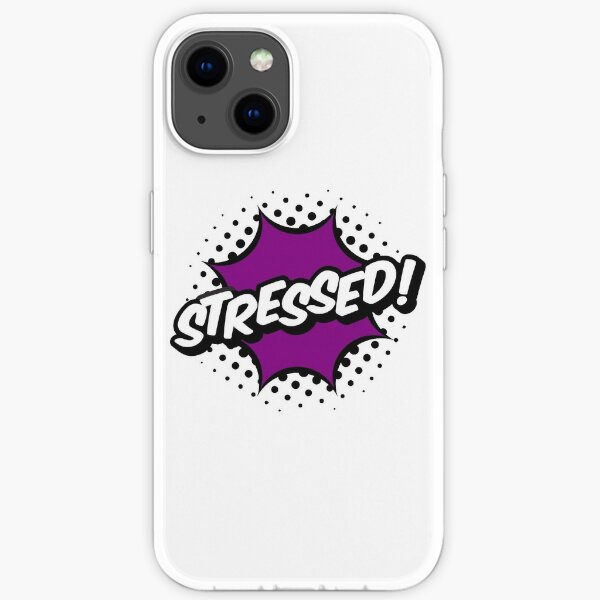 Stressed! purple comic pop iPhone Soft Case