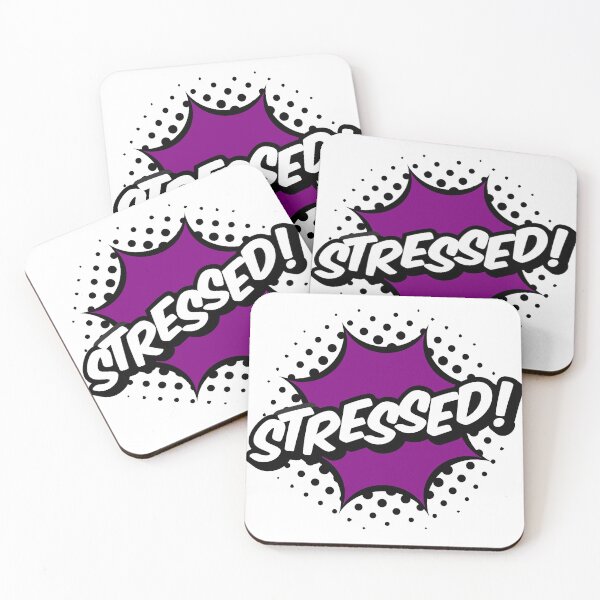 Item preview, Stressed! purple comic pop designed and sold by DesignsByDaddy.