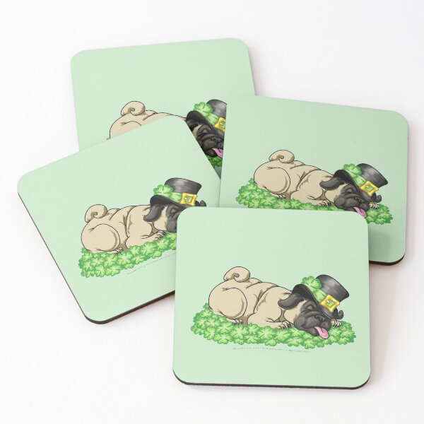Item preview, Happy Leprechaun Pug #4 designed and sold by SillWillStudios.