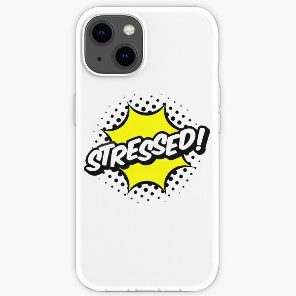 Stressed! yellow comic pop iPhone Soft Case