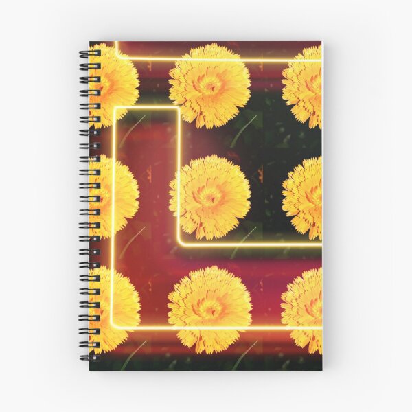 Item preview, All Nine - 9 neon look flowers - yellow marigold photo design designed and sold by kikidu21.