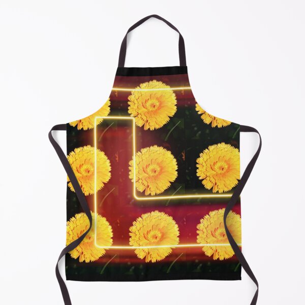 Item preview, All Nine - 9 neon look flowers - yellow marigold photo design designed and sold by kikidu21.