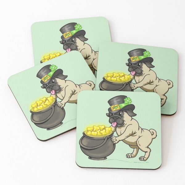 Item preview, Happy Leprechaun Pug #2 designed and sold by SillWillStudios.