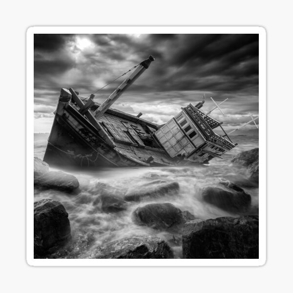 Item preview, Shipwreck,shipwreck print,boat art,boat paintings,fishing boat painting,boat artwork,boat wall art, ocean art , sea art, sun art , blue art , boats art on metal,metal art prints,metal picture prints designed and sold by eyesight4vision.