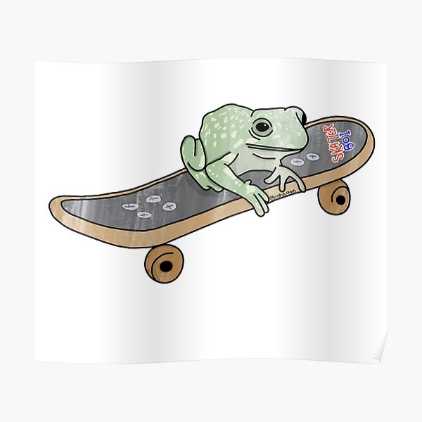 "Skater Boi Frog" Poster by KristysChaos Redbubble