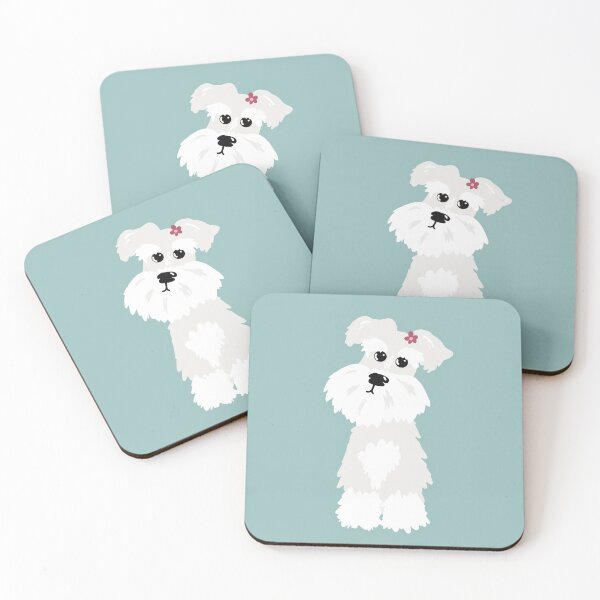 Item preview, White Miniature Schnauzer Dog with Flower  designed and sold by NattyDesigns.