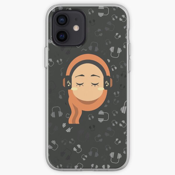 Diseño lindo de la muchacha musulmana Hijabi de la música Funda blanda para iPhone