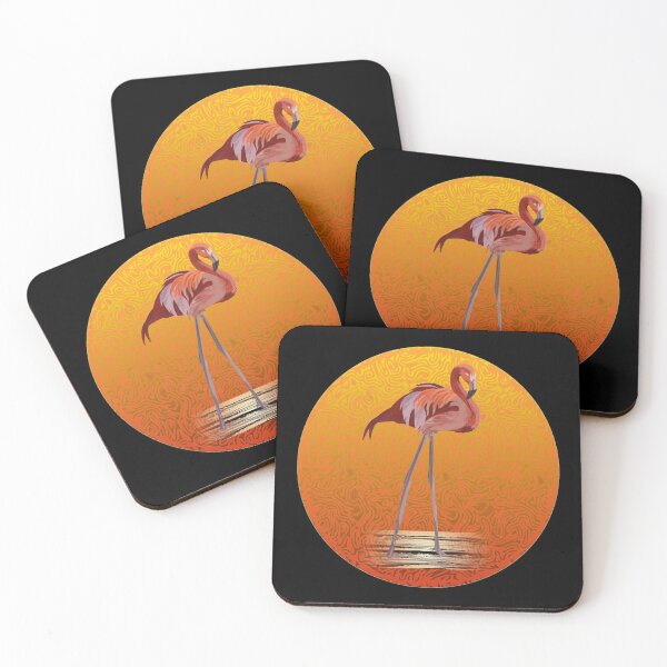 Item preview, Striking Flamingo in the Sunset Watercolour Illustration - Caroline Laursen Original designed and sold by Caroline Laursen.