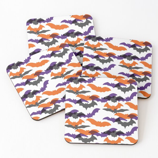 Item preview, Bats Silhouettes - Fun Orange, Black, and Purple Halloween Pattern designed and sold by TheRainbowRoom.