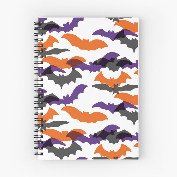 Item preview, Bats Silhouettes - Fun Orange, Black, and Purple Halloween Pattern designed and sold by TheRainbowRoom.