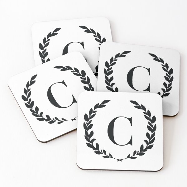 Item preview, Letter C, Laurel wreath monogram C, Initial C, Laurel frame with letter C designed and sold by KateBilous.