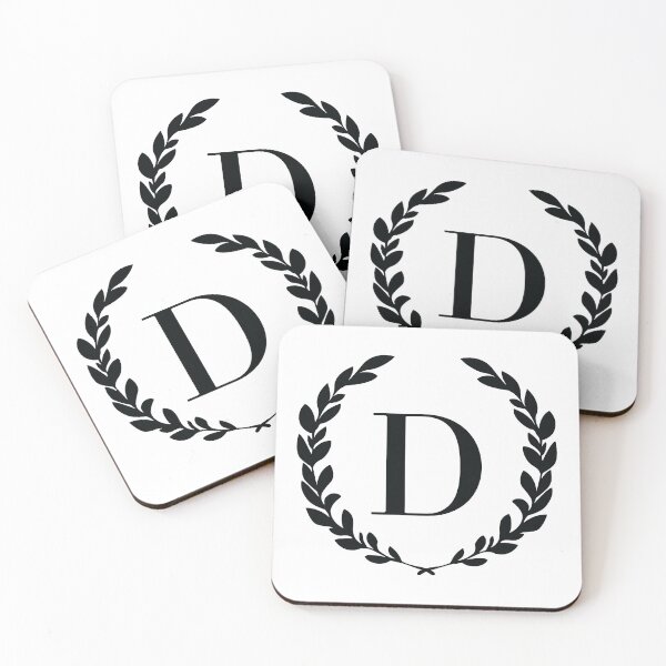 Item preview, Letter D, Laurel wreath monogram D, Initial D, Laurel frame with letter D designed and sold by KateBilous.