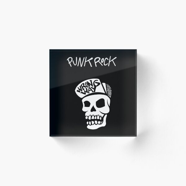 Aperçu de l'œuvre Crâne Punk Rock Wrong Way créée et vendue par FlexYourStyle.