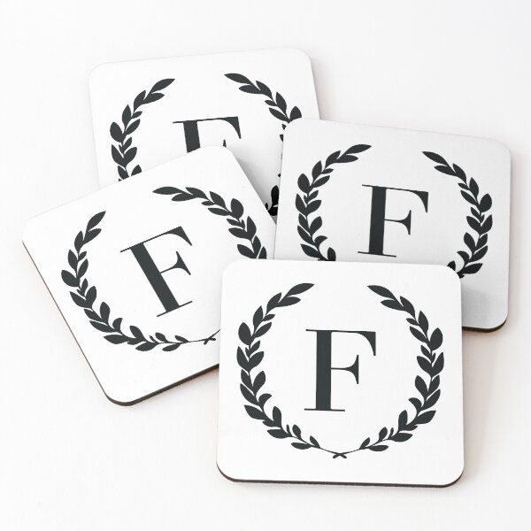 Item preview, Letter F, Laurel wreath monogram F, Initial F, Laurel frame with letter F designed and sold by KateBilous.