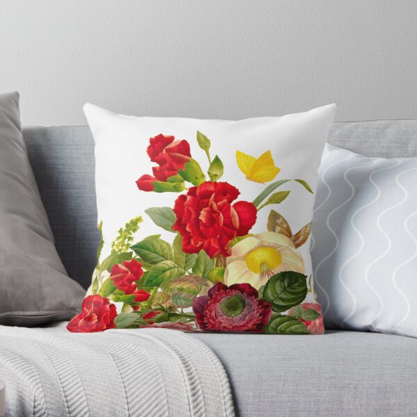 Colorful Flower Bouquet Throw Pillow