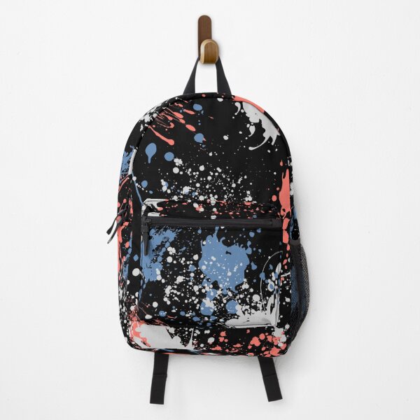 Item preview, Abstract paint splatter- Orange pink/ sea blue designed and sold by Nishinoyaoyaoya.