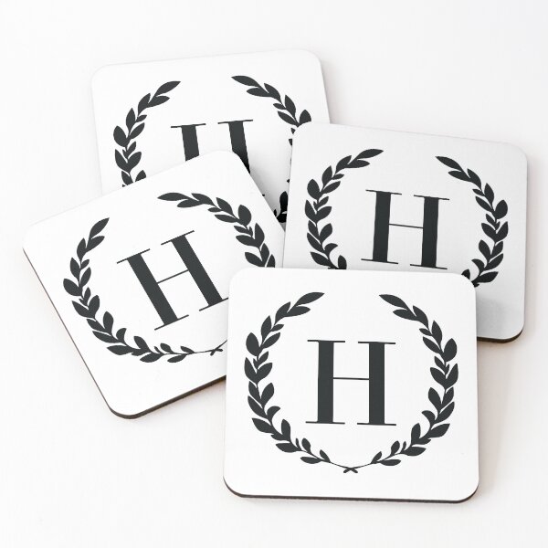 Item preview, Letter H, Laurel wreath monogram H, Initial H, Laurel frame with letter H designed and sold by KateBilous.