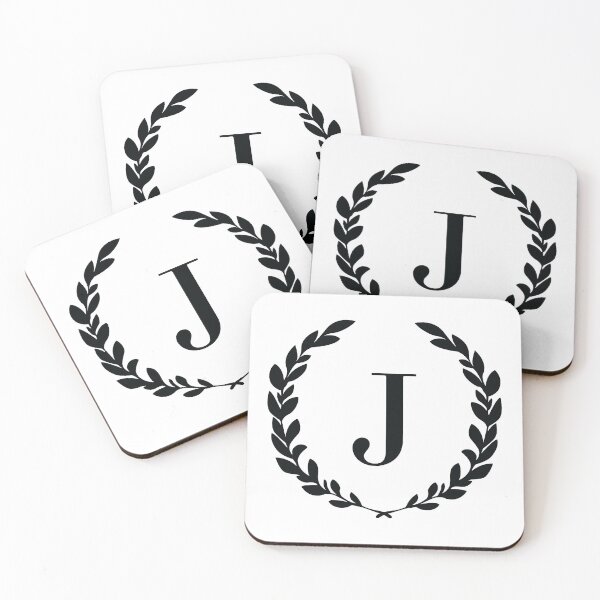 Item preview, Letter J, Laurel wreath monogram J, Initial J, Laurel frame with letter J designed and sold by KateBilous.