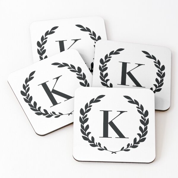 Item preview, Letter K, Laurel wreath monogram K, Initial K, Laurel frame with letter K designed and sold by KateBilous.