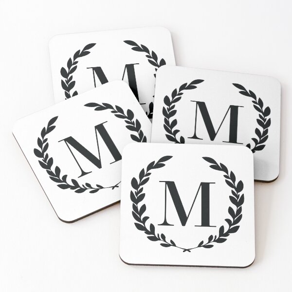 Item preview, Letter M, Laurel wreath monogram M, Initial M, Laurel frame with letter M designed and sold by KateBilous.