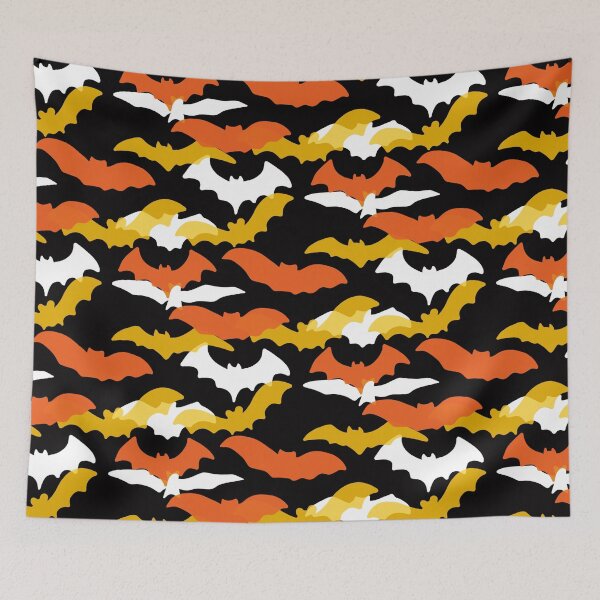 Item preview, Bats Silhouettes - Fun Candy Corn Halloween Pattern designed and sold by TheRainbowRoom.