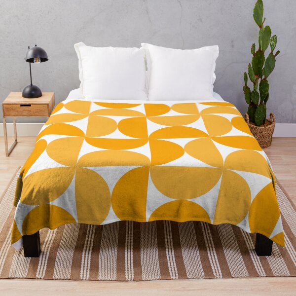 Item preview, Geometric Yellow & Orange Semicircles Bauhaus style designed and sold by Yellow-Studio.