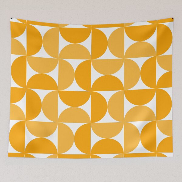 Item preview, Geometric Yellow & Orange Semicircles Bauhaus style designed and sold by Yellow-Studio.