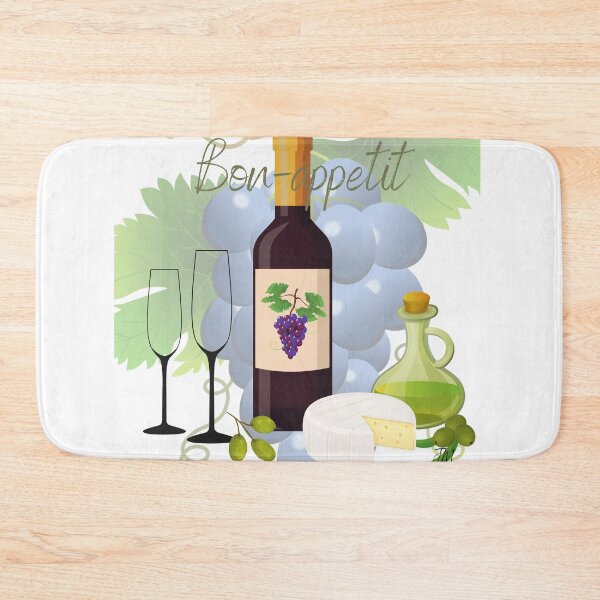 Item preview, Bon-Appetit wine bottles and glasses designed and sold by Jennifer Morcom.