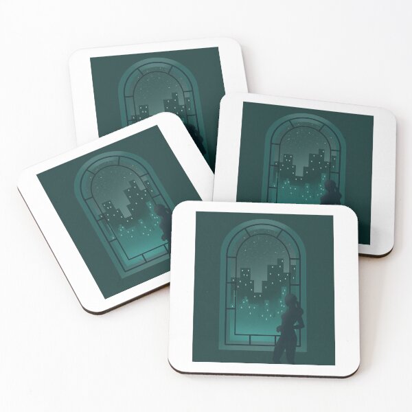 Item preview, Window silhouette overlooking the night city  designed and sold by LeahsColorBox.